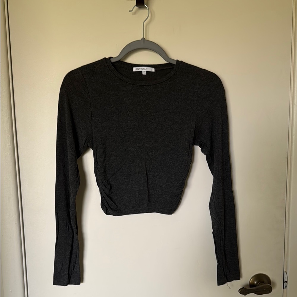 Dark Gray Long Sleeve Top